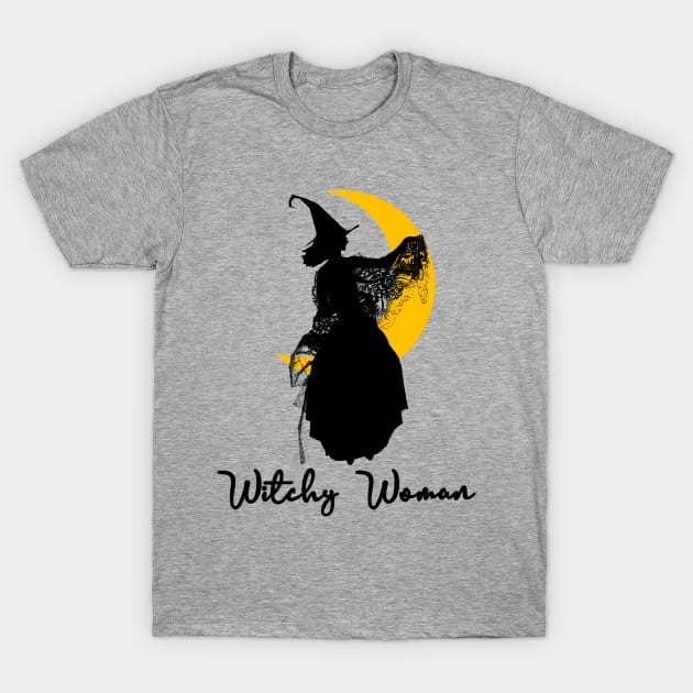 WITCHY WOMAN on the MOON T-Shirt by Scarebaby